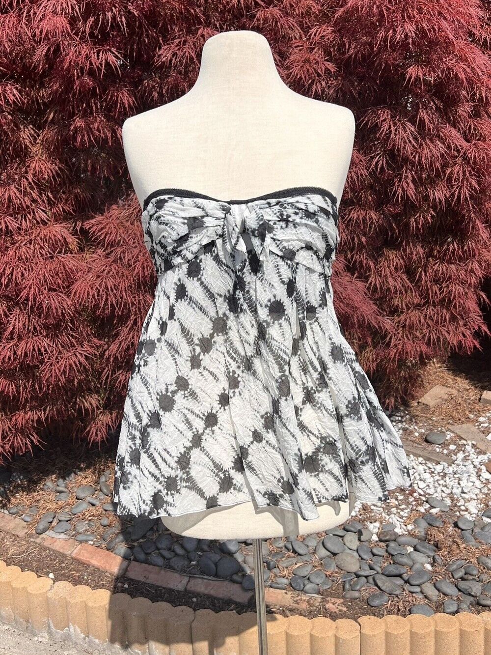 Proenza Schouler Top Womens Size 6 Black & White Corset Sexy Ruched Pleated